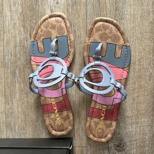 Coach leather sandals/slippers